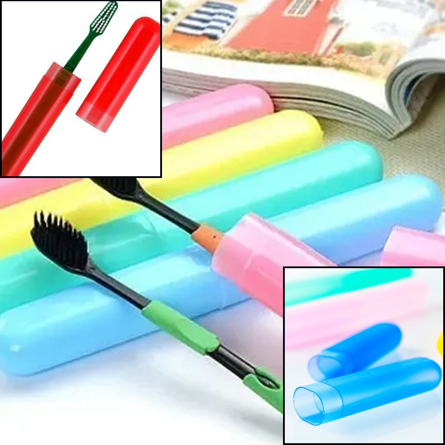 4968 4pc Plastic Toothbrush Cover, Anti Bacterial Toothbrush Container- Tooth Brush Travel Covers, Case, Holder, Cases DeoDap 4968 4pc Plastic Toothbrush Cover, Anti Bacterial Toothbrush Container- Tooth Brush Travel Covers, Case, Holder, Cases DeoDap